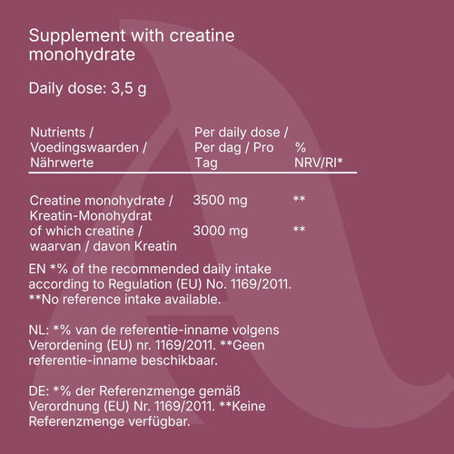 Creatine Monohydraat – 500g - Ondersteuning voor de ambitieuze vrouw